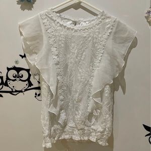 Elegant lace white summer top